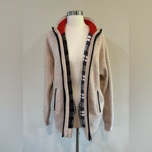 Men's Beige Jacket with Red and Black Details